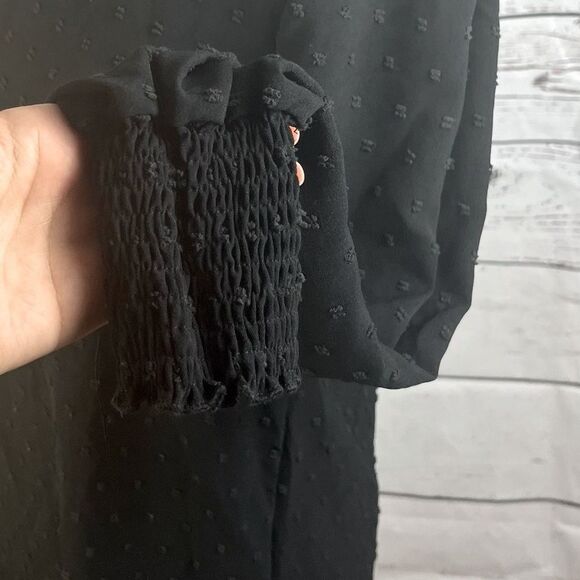 Women’s Black Long Sleeve Midi Dress - Picture 6 of 7